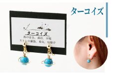 【種類が選べる】 土星 イヤリング （ターコイズ） 1個 天然石ビーズ パワーストーン ターコイズ 両耳用 サージカルステンレス 幅2cm アクセサリー ファッション レディース 宇宙 女性 鹿児島県 天城町