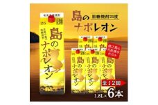 ＜毎月定期便＞奄美黒糖焼酎 島のナポレオン 1,800ml 紙パック 6本セット全12回【4074156】