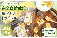 【先行受付】島バナナ農家が本気で作る完全自然栽培の島バナナドライフルーツ 30g×5袋（7月中旬～10月中旬頃発送）　W029-012u