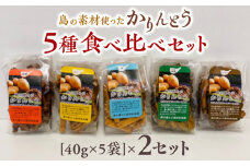 【レターパック プラス】島の素材使ったかりんとう5種食べ比べセット 40g×5袋 2セット　W011-083-Ru02