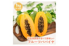 【先行受付】沖永良部島の甘くて美味しいフルーツパパイヤ1kg（2～3玉）　W051-009u