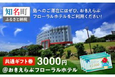 共通ギフト券3000円＠おきえらぶフローラルホテル　C003-027