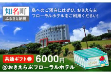 共通ギフト券6000円＠おきえらぶフローラルホテル　C003-028