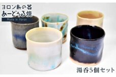 ヨロン島の素材を活かした　あーどぅる焼『湯呑5個セット』| 食器 湯呑 コップ 陶器 あーどぅる焼 セット おしゃれ おすすめ 人気 贈答 プレゼント ギフト お祝い 鹿児島県 与論島