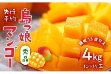 ※受付終了※★期間限定・数量限定★与論島産　島っ娘マンゴー（秀品）4kg　10～14玉入り　糖度13度以上