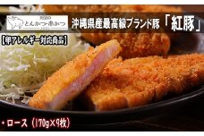 【卵アレルギー対応商品】沖縄最高級県産豚【紅豚】 天使のとんかつ（ロース）約170g × 9枚入