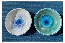 ガラス彩陶器　プレート（小）2客セット