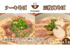 沖縄そば 軟骨 ソーキ 三枚肉 ソーキそば（1食）×三枚肉そば（1食分） 伊佐製麺所 お試しセット