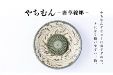 皿 ＜受注生産品＞緑釉唐草白抜線彫 ( 7寸皿 × 1枚 ) 