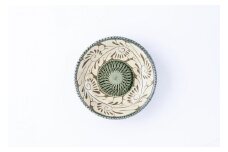 皿 ＜受注生産品＞緑釉唐草白抜線彫 ( 5寸皿 × 1枚 )