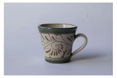 ＜受注生産品＞緑釉唐草白抜線彫 ( マグカップ小 × 1個 )