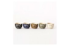 ＜受注生産品＞唐草手碗＜５色セット＞｜沖縄 那覇市 日用品 食器 グラス マグカップ  唐草 線彫 陶器  受注生産品  手作り 伝統工芸 やちむん