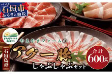 石垣島産 やえやまファームのアグ―豚（南ぬ豚）しゃぶしゃぶ セット600g 【 バラ肉 ロース 肩ロース 豚肉 豚しゃぶ 南ぬ豚 アグー豚 しゃぶしゃぶ 石垣 石垣島 沖縄 八重山 やえやまファーム 】E-6-1