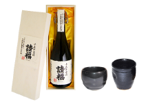 AK-36 【請福酒造】泡盛15年古酒と石垣焼酒器セット