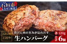 【産地直送】石垣の恵 石垣牛 生ハンバーグ6個【合計720g】【日本最南端の黒毛和牛】KB-101