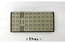 AZ-93 みんさー織 長財布（コイン収納なし）牛革（楕円ヒチガーラ  グレイッシュ）