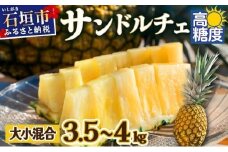 【先行予約】《2025年夏季 順次発送》【訳あり】石垣島産 サンドルチェパイン 約3.5～4kg【甘さ最高パインの「訳あり」の大小混合セット】【規格外】SI-28