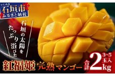【2025年発送 先行予約】「紅福姫ブランド」石垣島のマンゴー 2kg 3〜5玉【沖縄県 石垣市 産地直送 旬 石垣島産 マンゴー 完熟マンゴー アーウィン種マンゴー】OT-5