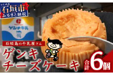 【島外不出のゲンキくん製品が返礼品に!!】ゲンキチーズケーキ 6個プレーン 八重山ゲンキ乳業 お土産 観光 ゲンキくん ゲンキみるく 石垣島の牛乳屋さんのチーズケーキ OP-7