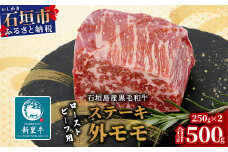 石垣島産 黒毛和牛 新里牛 濃厚赤身ローストビーフ用（ソトモモ）（200g～300g×2個）合計500g以上 SZ-11