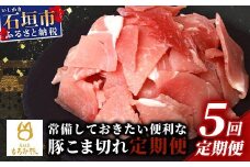 【5回定期便】【石垣島ブランド豚】もろみ豚 豚こま切れ 250g×20袋【合計5kg】【もろみで育てる自慢の豚肉】| 簡単 便利 小分け 小間切れ 細切れ 5ヶ月 5か月 5ヵ月 AH-15-1