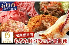 【6回定期便】もろみ豚 バラエティ定期便 | 沖縄 石垣 6ヵ月 精肉 細切れ こま切れ 小間切れ 切り落とし ミンチ ハンバーグ メンチカツ 餃子 豚肉 肉 惣菜 総菜 頒布会 もろみ みそ漬け 味噌漬け おかず AH-22-1