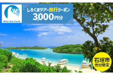 【石垣市】しろくまツアーで利用可能なWEB旅行クーポン (3,000円分)【 沖縄県 石垣市 石垣島 ツアー 紙券 クーポン 旅行券 クーポン券 旅行 宿泊 観光 旅 】WB-1