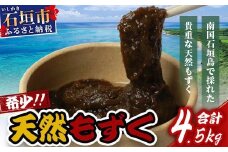 ＜先行予約＞石垣島産天然もずく10パック・内容量450g×10 合計4.5kg 2025年新もずく《2025年3月上旬～順次発送》【 沖縄県 石垣市 天然 水雲 海藻 もずく フコイダン  常温保存 塩もずく 】SI-64