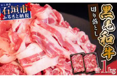 担当者イチオシ!! 石垣島産《黒毛和牛》切り落とし 1kg （500g×2） | お肉 肉 牛肉 冷凍 和牛 牛肉 冷凍  人気 おすすめ 国産 国産牛 小分け 八重山食肉センター  YC-4