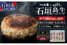 行列のできる 肉匠丸富からお届け‼︎《黒毛和牛》石垣島 島牛ハンバーグ 100g×10個  |和牛 牛肉 冷凍 ハンバーグ 人気 おすすめ 国産 国産牛 小分け 八重山食肉センター 黒毛和牛専門店 肉匠丸富 YC-7