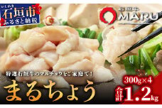 希少な特選石垣牛のホルモンをご家庭で！！マルチョウ300g×4パック【 沖縄 石垣 和牛 石垣牛 希少 特選 肉 ホルモン マルチョウ 冷凍 小分け 】IM-14