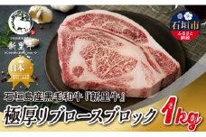 石垣島産 黒毛和牛 新里牛 極厚リブロースブロック（1kg×1）1kg ステーキ 焼肉 バーベキュー SZ-75