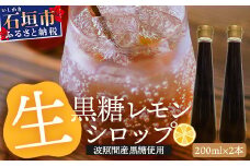 【先行受付】<2025年10月～12月順次発送> 黒糖レモン生シロップ200ml×2本 | 沖縄 石垣 黒糖 波照間 青切り レモン マイヤー メイヤー 生 シロップ | TF-50