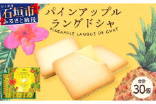 沖縄・石垣島のティダパインを使ったパインアップル　ラングドシャ(30個入)【 沖縄 石垣市 石垣島 八重山 特産 名産 ティダ パイン 焼き菓子 ラングドシャ 】SU-5