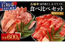 【2025年11月以降順次発送】希少な特選石垣牛をご家庭で！！切り落とし焼き肉用とスライスの食べ比べ 合計600g &石垣牛 MARU秘伝の焼肉タレ100ml×1本 | 沖縄 石垣 特選 牛 切り落とし スライス 食べ比べ 焼き肉 しゃぶしゃぶ すき焼き タレ | IM-32