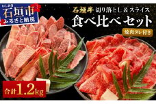 【2025年11月以降順次発送】希少な特選石垣牛をご家庭で！！切り落とし焼き肉用とスライスの大満足食べ比べ 合計1.2kg &石垣牛 MARU秘伝の焼肉タレ100ml×1本 | 沖縄 石垣 特選 牛 切り落とし スライス 食べ比べ 焼き肉 しゃぶしゃぶ すき焼き タレ | IM-33