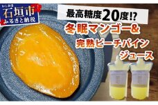 《8月以降順次発送》最高糖度20度！？冬眠マンゴーと完熟ピーチパインジュース