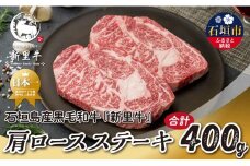石垣島産 黒毛和牛 新里牛 肩ロースステーキ（200g×2）合計400g SZ-34