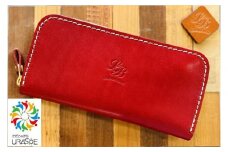 【レザーベース】ファスナーロングウォレット（ワイン）|沖縄県　浦添市　栃木レザー 財布 革製品 革小物 レザー おしゃれ ビジネス ギフト 贈り物 日用品 人気 おすすめ 送料無料