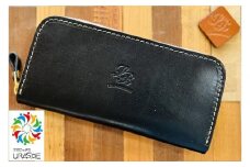 【レザーベース】ファスナーロングウォレット（ブラック）|沖縄県　浦添市　栃木レザー 財布 革製品 革小物 レザー おしゃれ ビジネス ギフト 贈り物 日用品 人気 おすすめ 送料無料
