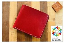 【レザーベース】ショートウォレット（ワイン）|沖縄県　浦添市　栃木レザー 財布 二つ折り 革製品 革小物 レザー おしゃれ ビジネス ギフト 贈り物 日用品 人気 おすすめ 送料無料