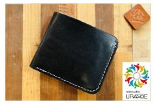 【レザーベース】ショートウォレット（ブラック）|沖縄県　浦添市　栃木レザー 財布 二つ折り 革製品 革小物 レザー おしゃれ ビジネス ギフト 贈り物 日用品 人気 おすすめ 送料無料