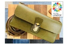 【レザーベース】BAGウォレット（グリーン）|沖縄県　浦添市　栃木レザー 財布 バッグ バック型 長財布 革製品 革小物 レザー おしゃれ ビジネス ギフト 贈り物 日用品 人気 おすすめ 送料無料