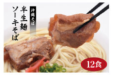  ソーキそば 老舗 サン食品 沖縄そば 半生麺 12食 軟骨 豚肉 麺 だし ご当地グルメ かつお スープ グルメ 常温 長期保存 90日 ソウルフード 贈り物 ギフト 沖縄 年越し 保存食 つゆ付き 肉 ソーキ スペアリブ 郷土料理 お取り寄せ  沖縄県 糸満市