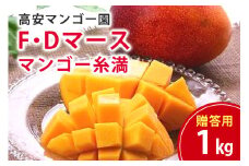 【 先行予約 2025年 発送 】 高安マンゴー園 贈答用 F・Dマースマンゴー糸満 1kg (2～3玉) 沖縄県産 マンゴー アップルマンゴー アーウィンマンゴー 完熟マンゴー 果物 くだもの フルーツ 沖縄 お取り寄せ ギフト 贈答品 産地直送 農家直送 糸満市 