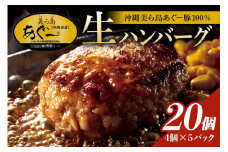 美ら島あぐー ハンバーグ 20個 セット 沖縄県 おかず 惣菜 アグー豚 使用 冷凍 4個×5パック 小分け おいしい 肉 糸満市 国産 肉汁 たっぷり ブランド豚 ジューシー 肉厚 お中元 ギフト プレゼント グルメ おつまみ ディナー オードブル 沖縄県 糸満市
