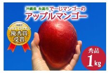 【 先行予約 2026年 発送 】 令和5年度優秀賞受賞 でーじマンゴーの アップルマンゴー 1kg ( 秀品 ) マンゴー アップルマンゴー アーウィンマンゴー 1キロ フルーツ 果物 ギフト 沖縄県産 国産 完熟マンゴー くだもの 産地直送 農家直送 糸満市 