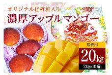 【 先行予約 2026年 発送】 沖縄県 糸満産 の「 濃厚 アップルマンゴー 」20kg ( 2kg × 10箱 ) マンゴー 大容量 贈答用 化粧箱入り 完熟マンゴー ギフト 贈答品 贈答 贈り物 お中元 夏ギフト 大量 お配り用 ゆいぐくるマンゴー沖縄 産地直送 糸満市 