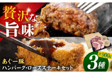 沖縄県産 あぐー豚 ハンバーグ・ステーキセット 計900g 豚 ハンバーグ ステーキ肉 冷凍 ギフト お取り寄せ 沖縄市 / お肉屋本店 [BCAZ004]