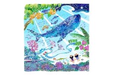 ［琉球イラストレーション］ 与儀勝之 『天を見上げて / Imagine Paradise』 額装Mサイズ インテリア 雑貨 アート おしゃれ おすすめ 沖縄市 / yogima office [BCAI002]